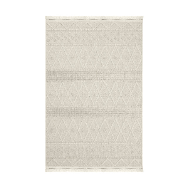 CaliCosy Vloerkleed rechthoekig en ecru met geometrische motieven hasir 3246605 large