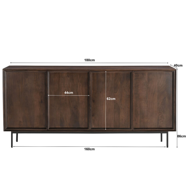 Livingfurn dressoir ravenstein brown 180cm - 3186112 large