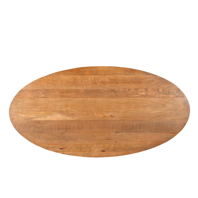Livingfurn eetkamertafel rocky oval 180 cm mangohout / gecoat staal 2638560 large