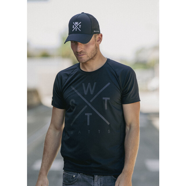 WATTS Unisex cap tribe logo effen donkergrijs/zwart 1TRIBE large