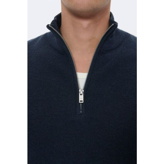 Matinique 30207192 lagoon 1940111 dark navy melange heren trui half zip matini 1940111 Dark Navy Melange/30207192  LAGOON large
