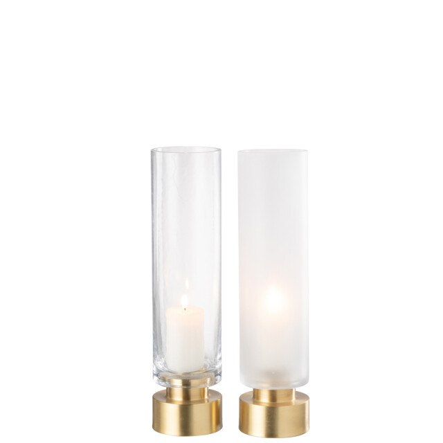 J-Line Candleholder/vase pia glass/copper transparent/gold large assortment of 2 48075 large