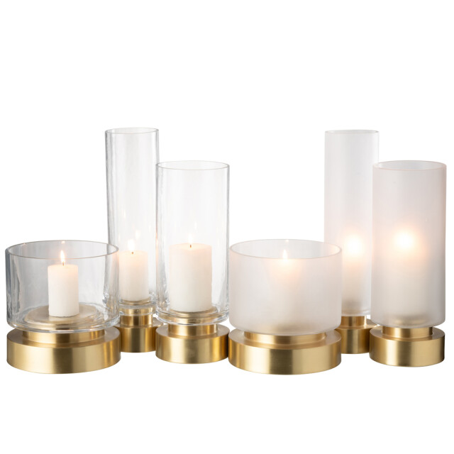 J-Line Candleholder/vase pia glass/copper transparent/gold large assortment of 2 48075 large