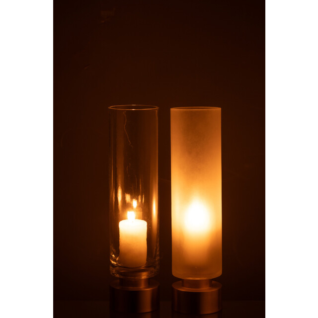 J-Line Candleholder/vase pia glass/copper transparent/gold large assortment of 2 48075 large