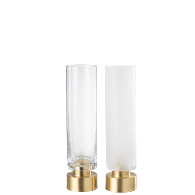 J-Line Candleholder/vase pia glass/copper transparent/gold large assortment of 2 48075 large