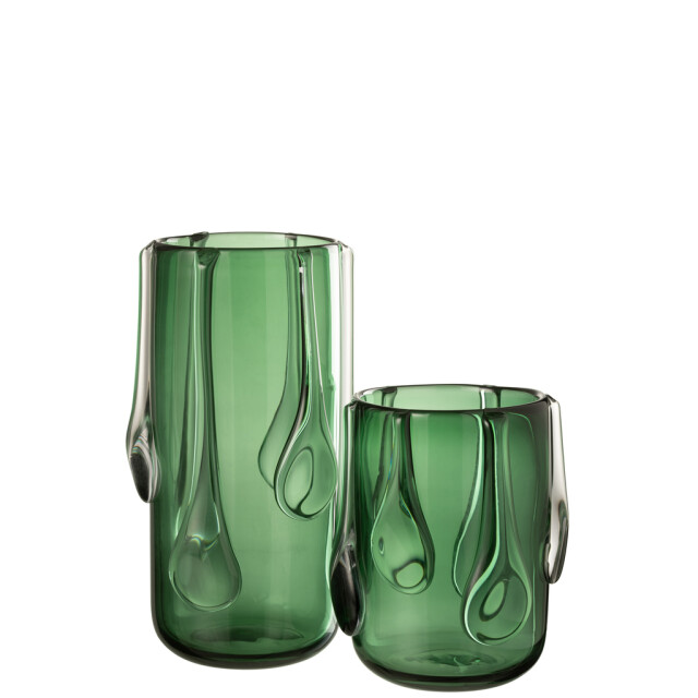J-Line Vase drippy glass green large 53570 large