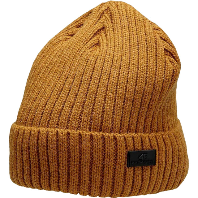 4F Heren h4z22 logo turned up cuff beanie UTPP885_yellow large