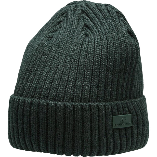 4F Heren h4z22 logo turned up cuff beanie UTPP885_green large