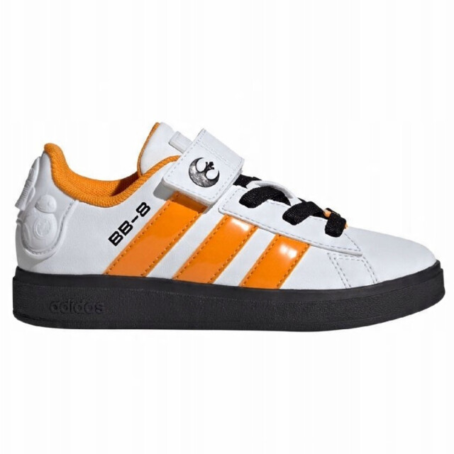 Adidas Kinder/kids droids grand court 2.0 stretch lace trainers UTPP5349_whiteorange large