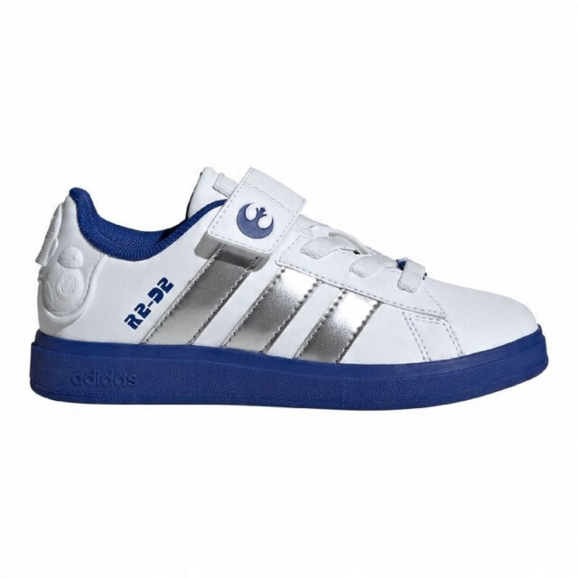 Adidas Kinder/kids droids grand court 2.0 stretch lace trainers UTPP5349_whitenavyblue large