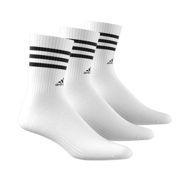Adidas Unisex adult 3 stripes gewatteerde sokken (set van 3) UTPP4383_white large