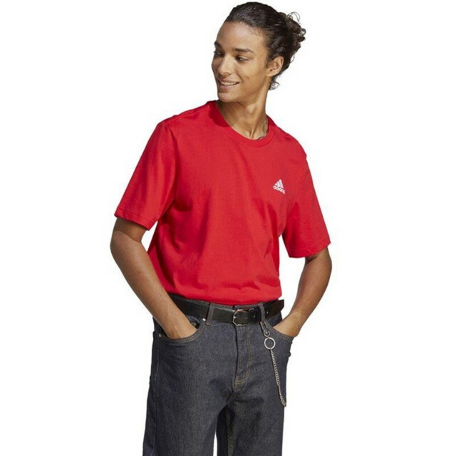 Adidas Heren essentials geborduurd logo single jersey t-shirt UTPP4656_red large