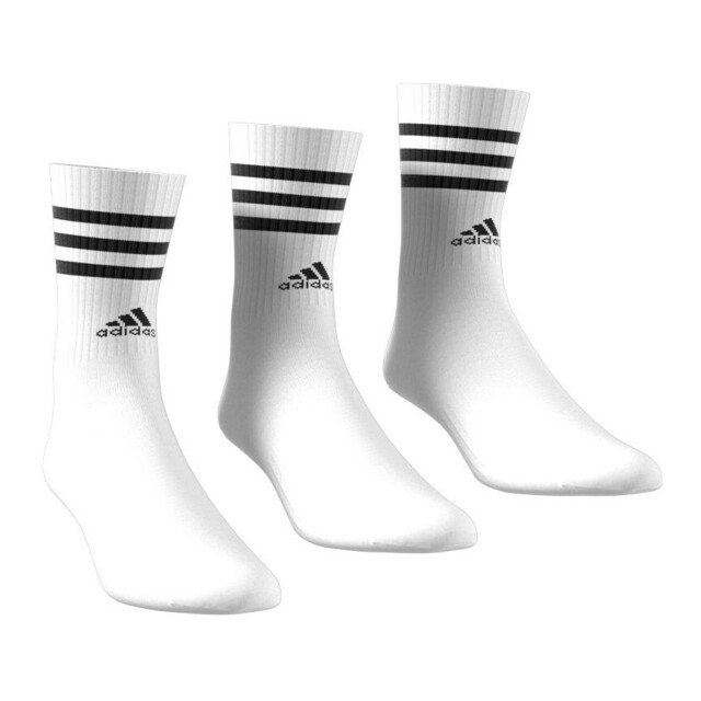 Adidas Unisex adult 3 stripes gewatteerde sokken (set van 3) UTPP4383_white large