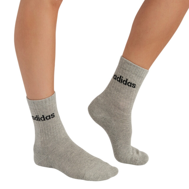 Adidas Uniseks adult linear kussen crew sokken (set van 3) UTPP3138_blackwhitegrey large