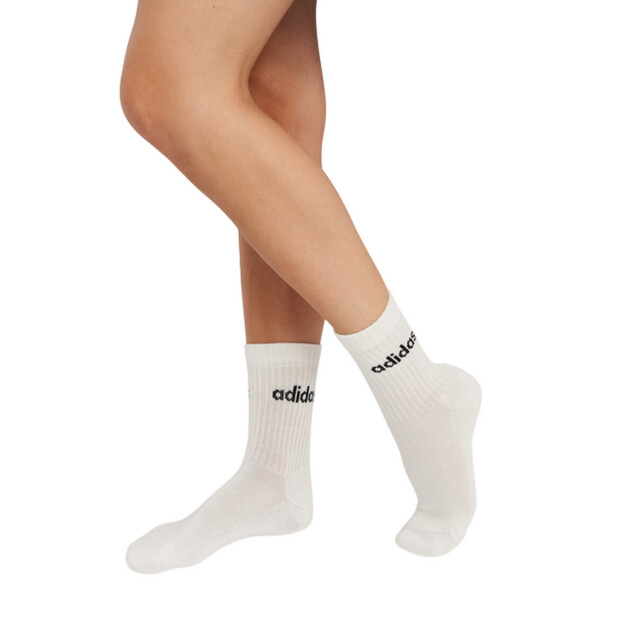 Adidas Uniseks adult linear kussen crew sokken (set van 3) UTPP3138_blackwhitegrey large