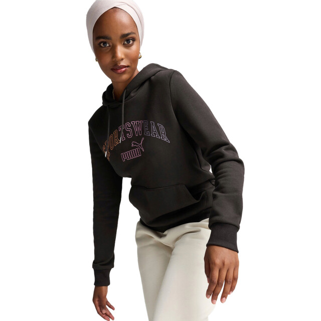 Puma Dames ess+ lab logo fleece hoodie UTPP4157_black large