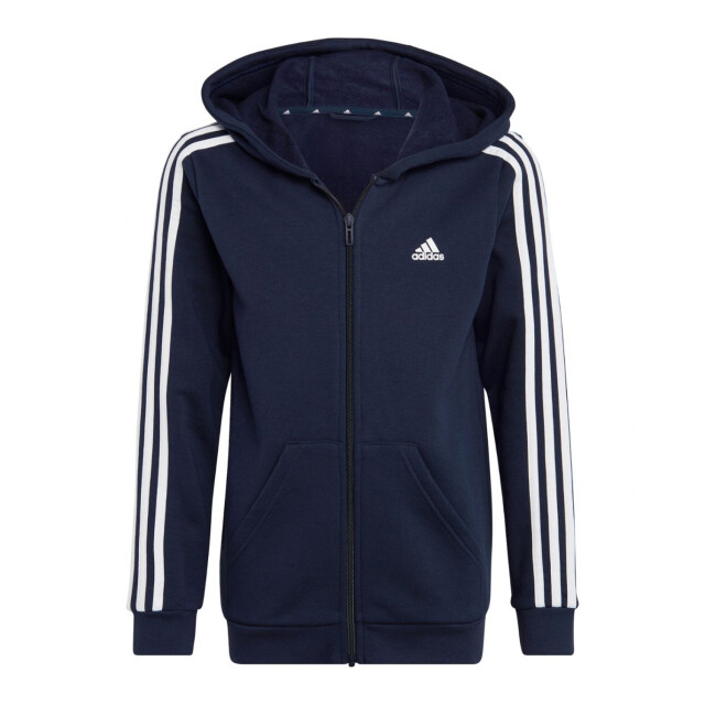Adidas Kinder/kids essentials 3 strepen fleece full zip hoodie UTPP4103_navyblue large