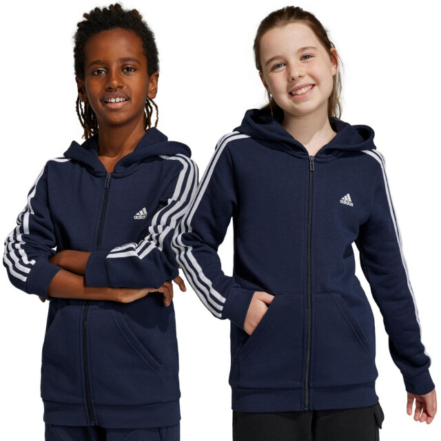 Adidas Kinder/kids essentials 3 strepen fleece full zip hoodie UTPP4103_navyblue large