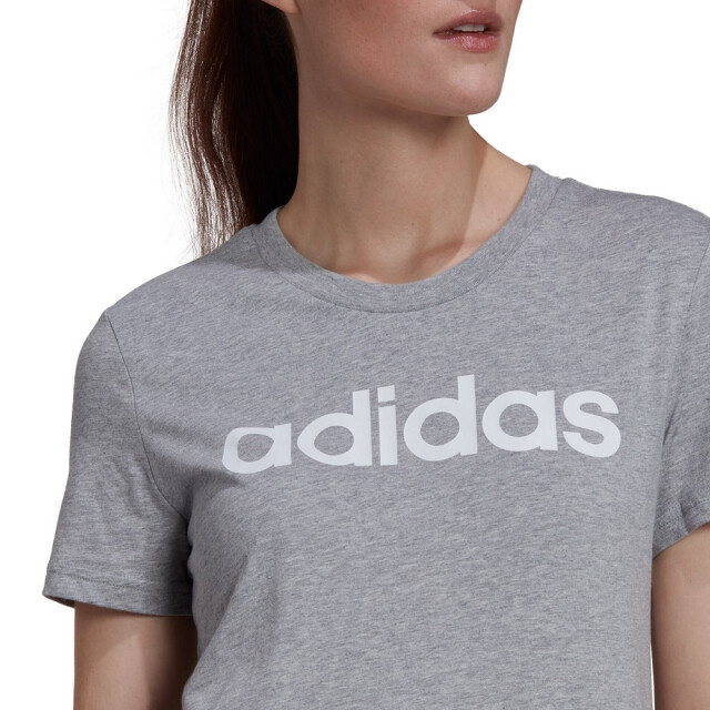 Adidas Dames essentials logo slim lounge t-shirt UTPP5338_grey large
