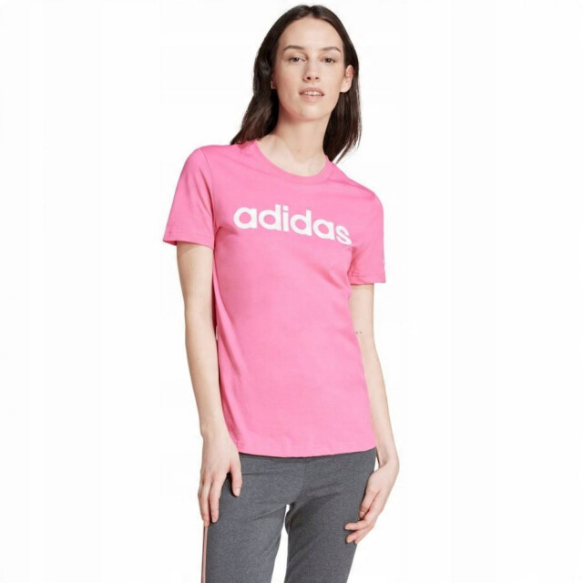 Adidas Dames essentials logo slim lounge t-shirt UTPP5338_pink large