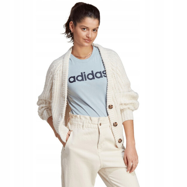 Adidas Dames essentials logo slim lounge t-shirt UTPP5338_blue large