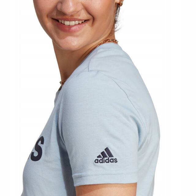 Adidas Dames essentials logo slim lounge t-shirt UTPP5338_blue large