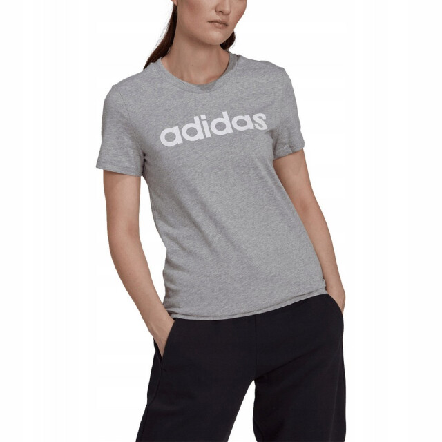 Adidas Dames essentials logo slim lounge t-shirt UTPP5338_grey large