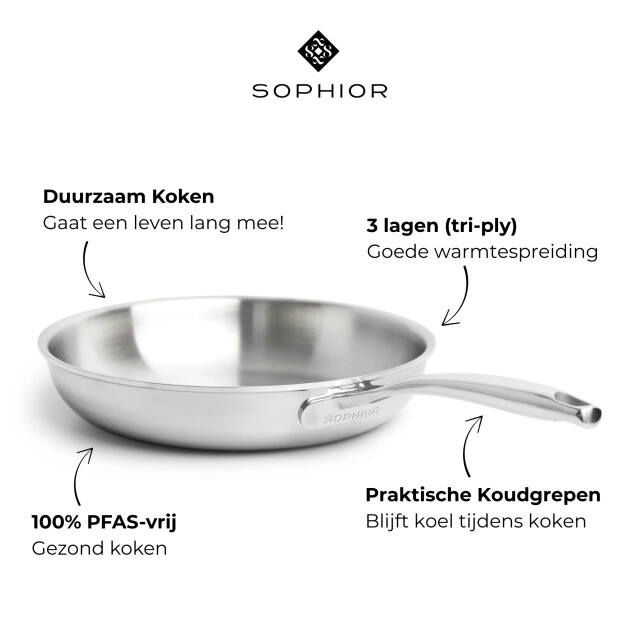 Sophior Rvs koekenpan 24cm 3202663 large