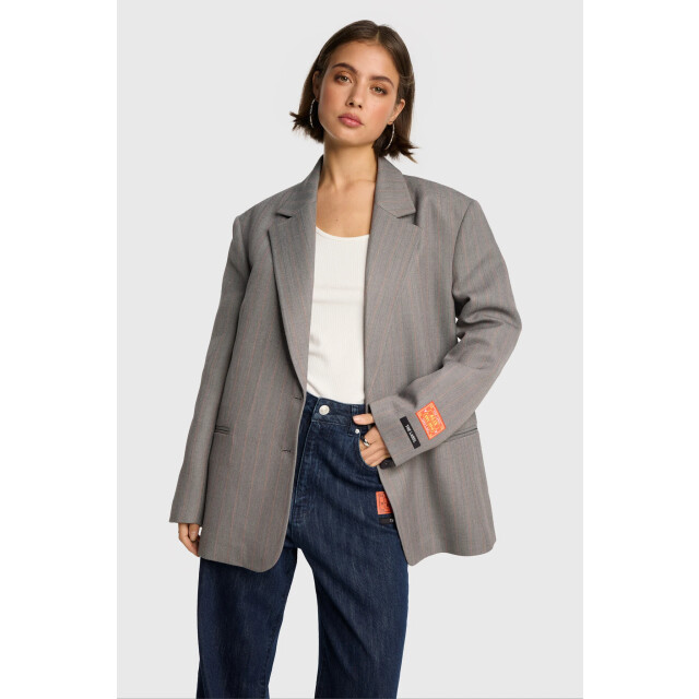 Alix The Label 2508440338 ladies woven classy grandad blazer 2508440338 ladies woven classy grandad blazer large