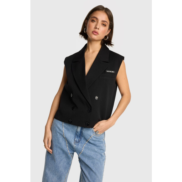 Alix The Label 2508430318 ladies woven double breasted waistcoat 2508430318 ladies woven double breasted waistcoat large