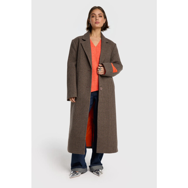 Alix The Label 2508508325 ladies woven checked coat 2508508325 ladies woven checked coat large