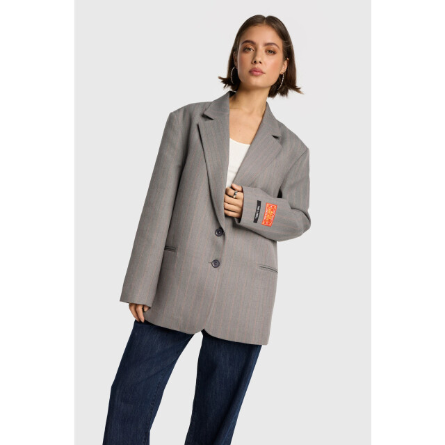 Alix The Label 2508440338 ladies woven classy grandad blazer 2508440338 ladies woven classy grandad blazer large
