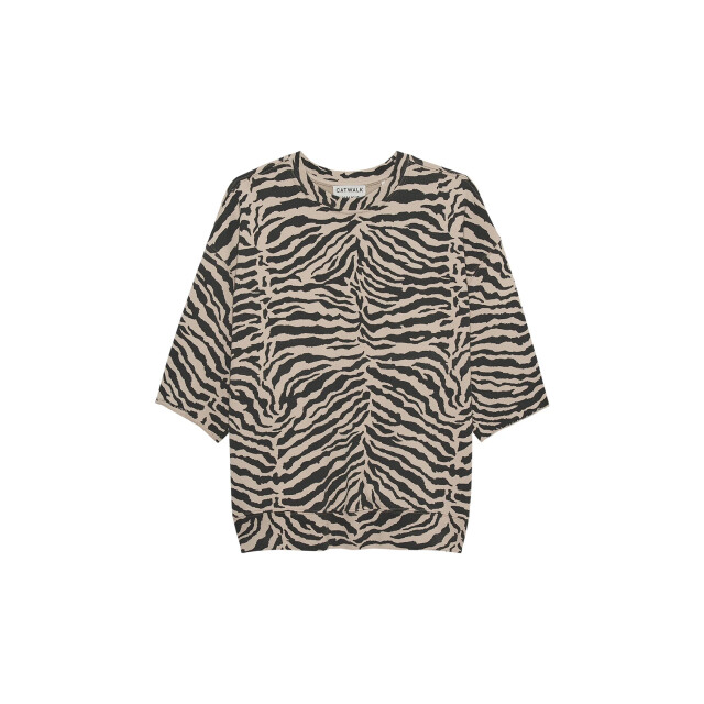 Catwalk Junkie 2503020603 short sleeve zebra sweater 2503020603 Short sleeve zebra sweater large