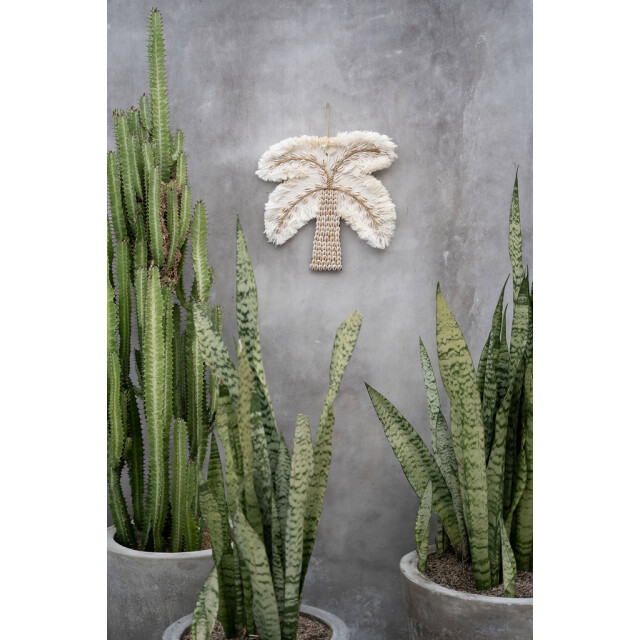 Bazar Bizar The cotton shell palm tree white natural BAVE021WN large