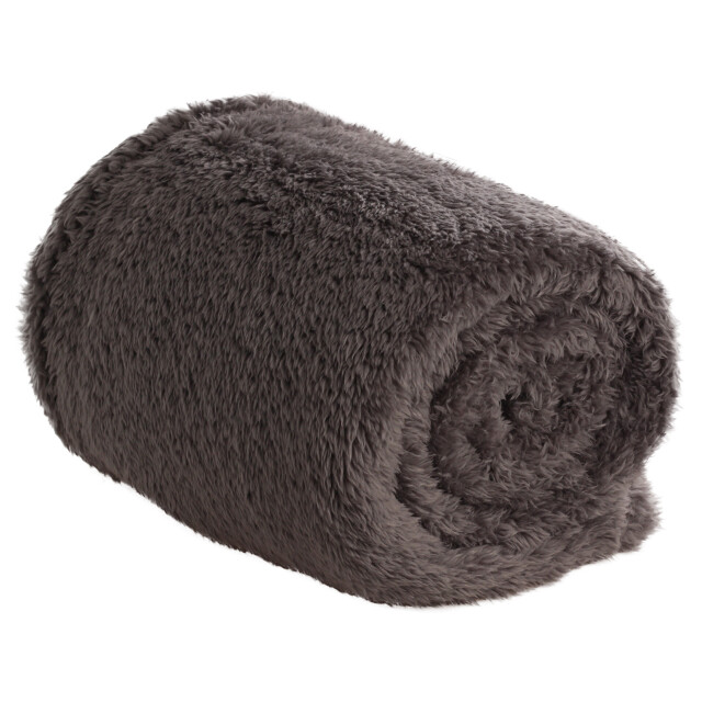 DoubleDry Teddy fleece deken ultrazacht 130x170 antraciet 2825969 large
