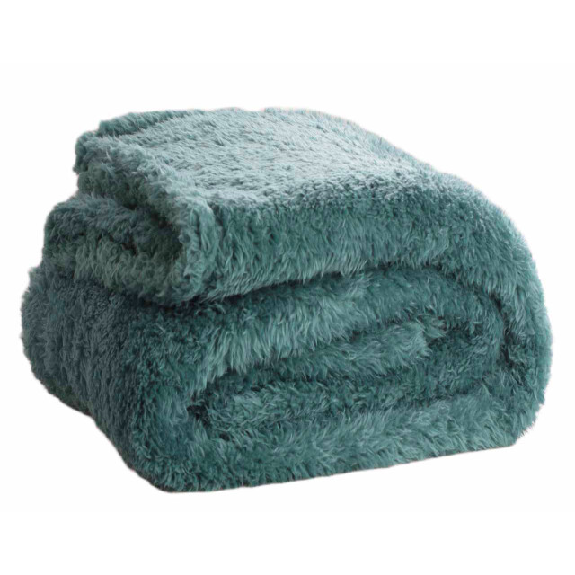 DoubleDry Teddy fleece deken ultrazacht 130x170 groen 2825972 large