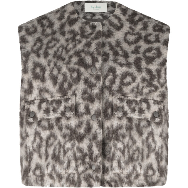 By-Bar Amsterdam Maggie sleeveless leo jacket leopard print 25519012-790 large