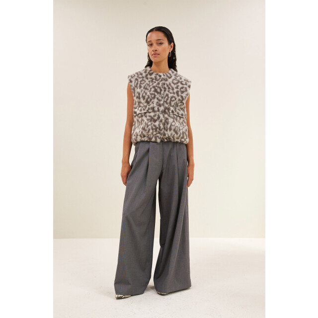 By-Bar Amsterdam Maggie sleeveless leo jacket leopard print 25519012-790 large