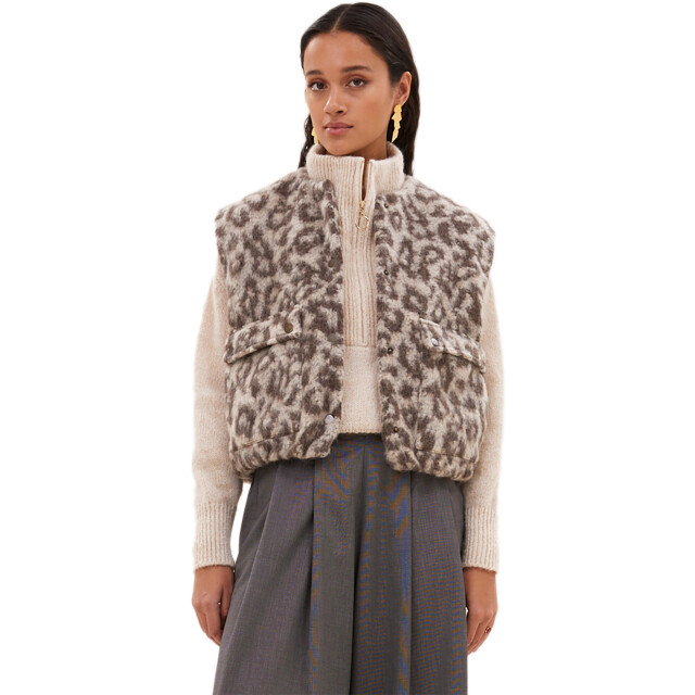 By-Bar Amsterdam Maggie sleeveless leo jacket leopard print 25519012-790 large