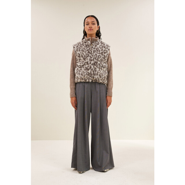 By-Bar Amsterdam Maggie sleeveless leo jacket leopard print 25519012-790 large