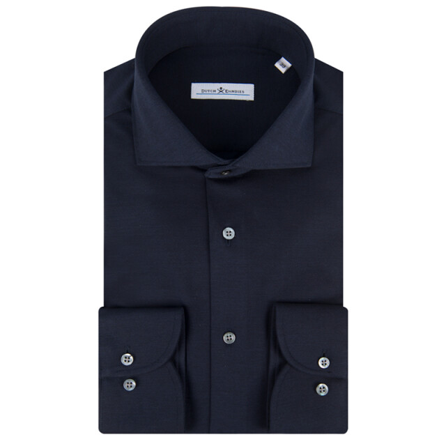 Dutch Dandies Knitted slim fit overhemd met lange mouwen 053080-001-42 large