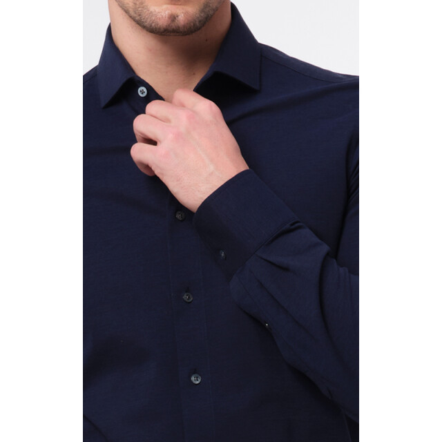 Dutch Dandies Knitted slim fit overhemd met lange mouwen 053080-001-42 large