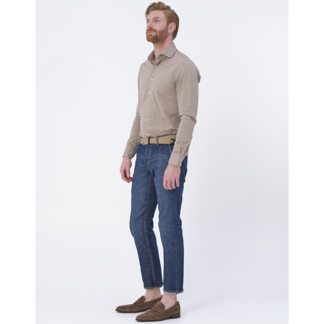 Dutch Dandies Knitted slim fit overhemd met lange mouwen 071718-001-40 large