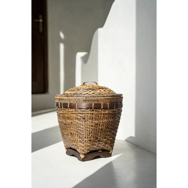 Bazar Bizar The colonial storage basket natural brown m BAGE013NBr-M large