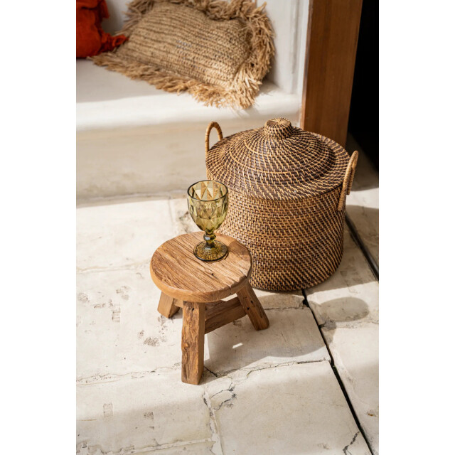 Bazar Bizar The colonial handles basket natural brown BAGE017NBr large