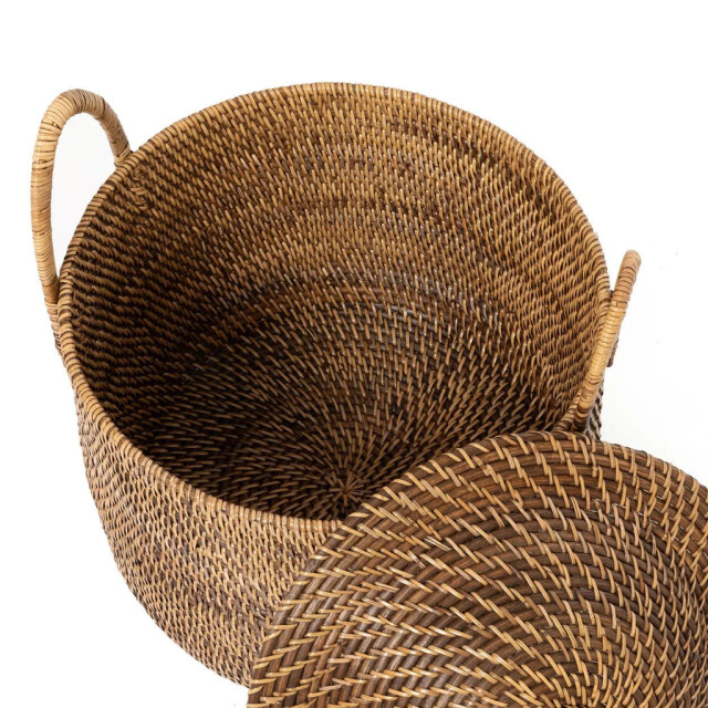 Bazar Bizar The colonial handles basket natural brown BAGE017NBr large