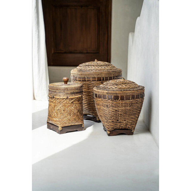 Bazar Bizar The colonial storage basket natural brown m BAGE013NBr-M large