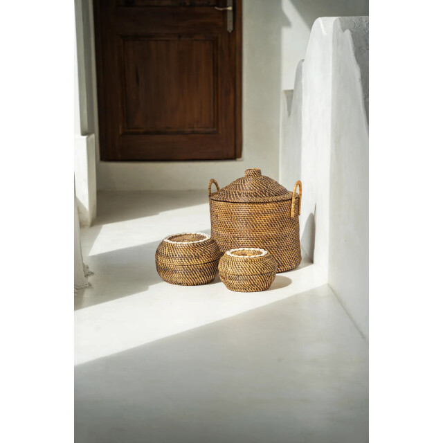 Bazar Bizar The colonial handles basket natural brown BAGE017NBr large