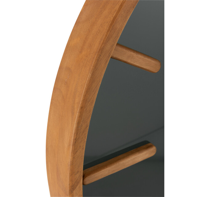J-Line Wandklok rond hout glas zwart medium 15194 large