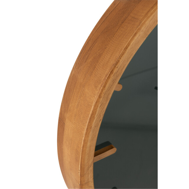 J-Line Wandklok rond hout/glas zwart small 15193 large